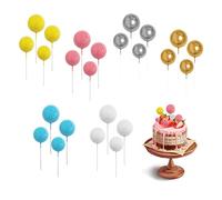 Decorazioni per palloncini in schiuma per torta da 24 pezzi (2 cm/2,5 cm/3 cm/4 cm), 6 colori, decorazioni per torte per feste di compleanno per bambini, decorazioni per inserti