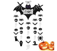 Decorazioni per pareti di pipistrelli - Decorazioni per porte di Halloween | Atmosfera misteriosa Creatore Front D0R Home Dec0r | BAT Do0r Hanging Ghost per i portici Finestra Haunted House Farmhouse
