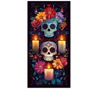 Decorazioni per Porta con Sfondo per Il Giorno dei Morti, Striscione per di Halloween, Sfondo per Porta, Striscione per Festa del Dia De Los Muertos, Decorazione Messicana