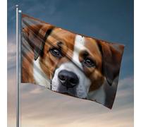 Decorazioni per porta della camera da letto, adorabile ritratto di cane con cornice rustica, bandiera decorativa per uomo, bandiere per dormitori, 60 x 90 cm
