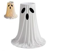 Decorazioni per porta di Halloween, ciotola porta caramelle con fantasma, decorazione per portico di Halloween con luci a corda, fantasmi spettrali fai da te con luci a LED per interni ed esterni