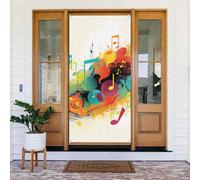 Decorazioni per porte 35,4 x 182,8 pollici, musica astratta a tema banner per porta sfondo stagionale portico segno foto sfondo decorazione per feste per interni ed esterni giardino appeso banner