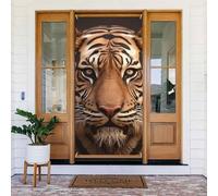 Decorazioni per porte, 3D testa di tigre banner sfondo stagionale portico segno foto sfondo decorazione per feste per interni ed esterni giardino da appendere striscione 80 x 180 cm