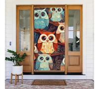 Decorazioni per porte 80 x 180 cm, anime gufo banner sfondo stagionale portico porta segno foto sfondo decorazione per feste per interni ed esterni giardino appeso banner