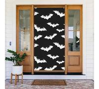 Decorazioni per porte - bianco fresco pipistrello stampa autunno inverno porta banner per porta per davanti, primavera estate cartello copertura banner appeso sfondo per esterni interni vigilia
