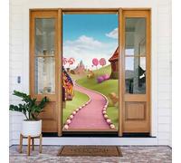 Decorazioni per porte, Candy Beautiful Land Door Banner Sfondo stagionale Portico Porta Segnale Foto Sfondo Decorazione per feste per interni ed esterni Giardino Appeso Banner 80 x 180 cm