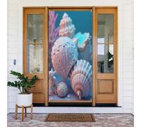 Decorazioni per porte, classica stampa colorata con conchiglie n. 11, striscioni per porte autunnali e invernali, per la primavera e l'estate, sfondo da appendere per esterni, interni, decorazione da