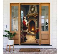 Decorazioni per porte - classica stampa natalizia per camino n. 13 autunno inverno banner per porta anteriore, copertura per cartello primaverile estivo da appendere sfondo per esterni interni ed