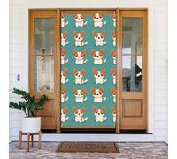 Decorazioni per porte - Cucciolo dei cartoni animati 1 stampa autunno inverno banner porta per davanti, copertura per cartello primaverile estivo da appendere sfondo per esterni e interni per vigilia