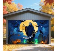 Decorazioni per Porte da Garage di Halloween, Grande Banner di Copertura Felice di Halloween Appeso Sfondo, Decorazioni per Esterni, Sfondo di Forniture per Feste di Famiglia,Ghost,5x6.5 Ft