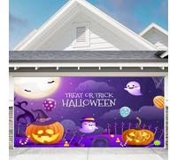 Decorazioni per Porte da Garage di Halloween, Happy Halloween Garage Door Banner Sfondo Horror Night Garage Door Cover Decorazioni per Feste all'aperto Indoor Party Home Yard,Pumpkin Ghost,6 x 13 Ft