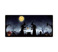 Decorazioni per porte del garage, Banner di porte del garage di Halloween 13x6 piedi Copertura a tema con strega con grazia vibrante festosa spaventosa decorazioni di Halloween, copertura, stile1