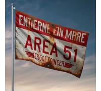 Decorazioni per porte della camera da letto esplorando l'area misteriosa 51: Decodifica la bandiera delle leggende bar uomo grotta decorazione divertente per esterni (60 x 90 cm)