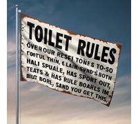 Decorazioni per porte della camera da letto, esplorare le regole del bagno: una guida unica, bandiera bar uomo decorazione divertente per esterni (120 x 180 cm)