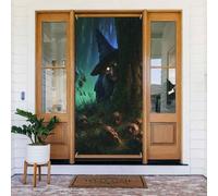 Decorazioni per porte di Halloween, The Witch Has Arrived, Halloween Haunted House Decoration Window Door Cover, 182,9 x 88,9 cm Forniture per feste Bomboniere per Parete Garage