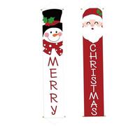Decorazioni per porte di Natale, 1 coppia Banner per porte di Natale, decorazioni per esterni da 5, 9 piedi segni di portico appeso Benvenuto per le forniture per feste di copertura da parete per la c