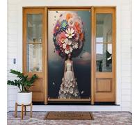 Decorazioni per porte - Elegante abito con stampa floreale n. 34 striscioni per porte autunnali e invernali, per la primavera e l'estate, sfondo da appendere per esterni, interni, decorazione da