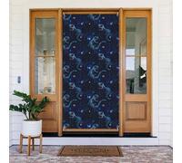 Decorazioni per porte - Fantasia Blu Lucertola Stampa Autunno Inverno Striscioni per porta per davanti, Primavera Estate Segnale Copertura Banner Appeso Sfondo per Esterno Interno Eve Decorazione da