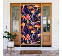Decorazioni per porte - Funghi colorati Una stampa Primavera Estate Striscioni per porte anteriori, Autunno Inverno Segnale Copertura Banner Appeso Sfondo per esterni Interni Eve Decorazione da Parete