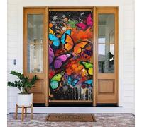 Decorazioni per porte, graffiti artistici con farfalle stampa banner per porta sfondo stagionale portico segno foto sfondo decorazione per feste per interni ed esterni giardino da appendere striscione