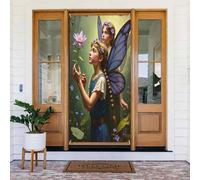Decorazioni per porte - graziosa stampa a farfalla n. 272 striscioni per porte per autunno inverno per davanti, copertura per cartelli primaverili ed estivi, da appendere, per esterni e interni