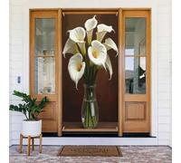 Decorazioni per porte - moderna stampa bianca con calle n. 26 striscioni per porte anteriori primaverili ed estive, per autunno e inverno, da appendere, per esterni e interni, decorazione da parete