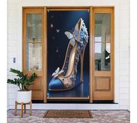 Decorazioni per porte - moderna stampa blu cielo farfalla n. 212 banner per porta autunno inverno per davanti, copertura per cartello primaverile estivo da appendere sfondo per esterni interni ed