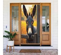 Decorazioni per porte - moderna stampa realistica con asino n. 37 striscioni per porte autunnali e invernali, per la primavera e l'estate, sfondo da appendere per esterni, interni, decorazione da