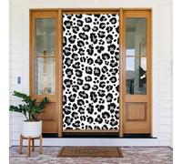 Decorazioni per porte - nero grigio leopardato stampa moda autunno inverno porta striscioni per davanti, copertura per cartello primaverile estivo banner da appendere sfondo per esterni interni ed