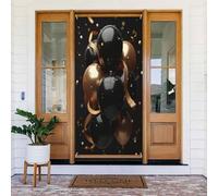 Decorazioni per porte - Palloncini moderni con stampa nera n. 18 striscioni per porte autunnali e invernali, per la primavera e l'estate, sfondo da appendere per esterni e interni, decorazione da