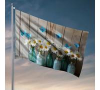 Decorazioni per porte per camera da letto, farfalle blu e margherite in barattoli di vetro, accessori per casa e bar, poster per ragazzi (30 x 45 cm)