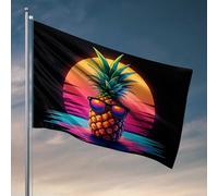 Decorazioni per porte per camera da letto, tramonto, ananas con sfumature fredde, bandiera per camera da letto, cartello per camera da letto (60 x 90 cm)