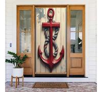 Decorazioni per porte - Primavera Estate Classica Stampa Ancora Marrone No.8 Striscioni per porta per davanti, Invernale Autunno Segnale Copertura Banner Appeso Sfondo per Esterno Interno Eve