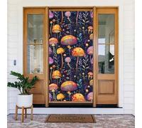Decorazioni per porte - Primavera Estate Colorato Funghi Cartoni Animati Stampa Banner Porta per Anteriore, Inverno Autunno Cartello Copertura Banner Appeso Sfondo per Esterno Interno Eve Decorazione