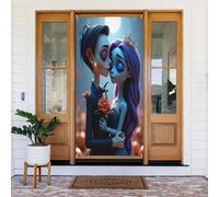 Decorazioni per porte - Primavera Estate Coppia di cartoni animati stampa romantica n. 13 striscioni per porta per davanti, cartello invernale autunnale, sfondo da appendere per esterni e interni
