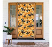 Decorazioni per porte - Primavera Estate Cowboy Western Cavalcando Tori Stampa Striscioni per porta per davanti, Invernale Autunno Segnale Copertura Banner Appeso Sfondo per Esterno Interno Eve