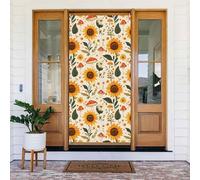 Decorazioni per porte - Primavera Estate Girasoli Funghi Stampa Banner Porta per Anteriore, Inverno Autunno Segnale Copertura Banner Appeso Sfondo per Esterno Interno Eve Decorazione da Parete
