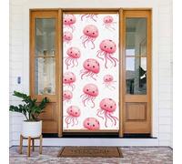 Decorazioni per porte - Primavera Estate Simpatica Stampa Medusa Rosa Striscione per Porta per Anteriore, Invernale Autunno Segnale Copertura Banner Appeso Sfondo per Esterni Interni Eve Decorazione