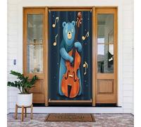 Decorazioni per porte - Primavera Estate Simpatico Orso Baby Blue Stampa No.6 Striscioni per porta per davanti, Invernale Autunno Segnale Copertura Banner Appeso Sfondo per Esterno Interno Eve