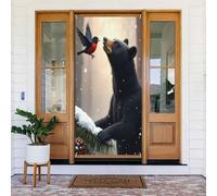 Decorazioni per porte - Primavera Estate Simpatico Orso Gunmetal Stampa No.176 Striscione per porta per davanti, Invernale Autunno Segnale Copertura Banner Appeso Sfondo per Esterno Interno Eve