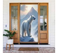 Decorazioni per porte - Primavera Estate Simpatico Orso Stampa Bianca No.239 Striscione per porta per davanti, Invernale Autunno Segnale Copertura Banner Appeso Sfondo per Esterno Interno Eve