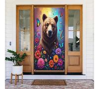 Decorazioni per porte - Primavera Estate Simpatico Orso Stampa Moka No.81 Striscione per porta per davanti, Invernale Autunno Segnale Copertura Banner Appeso Sfondo per Esterno Interno Eve Decorazione