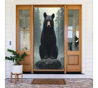 Decorazioni per porte - Primavera Estate Simpatico Orso Stampa Nera No.163 Striscione per porta per davanti, Invernale Autunno Segnale Copertura Banner Appeso Sfondo per Esterno Interno Eve
