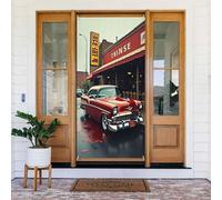 Decorazioni per porte - Primavera Estate Stampa moderna Borgogna No.77 Striscione per porta anteriore, copertura per cartello invernale autunnale, sfondo da appendere per esterni e interni