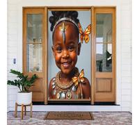 Decorazioni per porte - Simpatica stampa arancione con farfalla n. 18 striscioni per porte per primavera estate per davanti, cartello autunnale invernale da appendere per esterni e interni