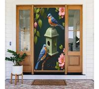 Decorazioni per porte - Simpatica stampa Bluebird n. 44 striscioni per porte autunnali e invernali, per la primavera e l'estate, sfondo da appendere per esterni e interni, decorazione da parete, 1,8 x