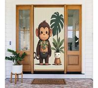 Decorazioni per porte - Simpatica stampa botanica verde acqua n. 28 striscioni per porte autunnali e invernali, per la primavera e l'estate, sfondo da appendere per esterni, interni, decorazione da