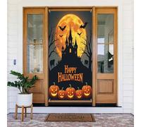 Decorazioni per porte - Simpatica stampa castello n. 126 striscioni per porta primaverile estate per davanti, cartello autunnale invernale da appendere per esterni e interni, decorazione da parete