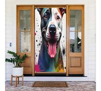 Decorazioni per porte - Simpatica stampa colorata dello Staffordshire n. 5 striscioni per porte autunnali e invernali, per la primavera e l'estate, sfondo da appendere per esterni, interni