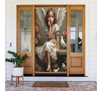 Decorazioni per porte - Simpatica stampa con angelo n. 197 striscioni per porte autunnali e invernali, per la primavera, l'estate, da appendere, per esterni e interni, decorazione da parete, 1,8 x 0,9